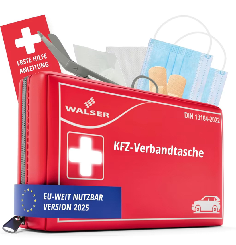 Walser Zestaw pierwszej pomocy do samochodu 2025. Apteczka samochodowa.