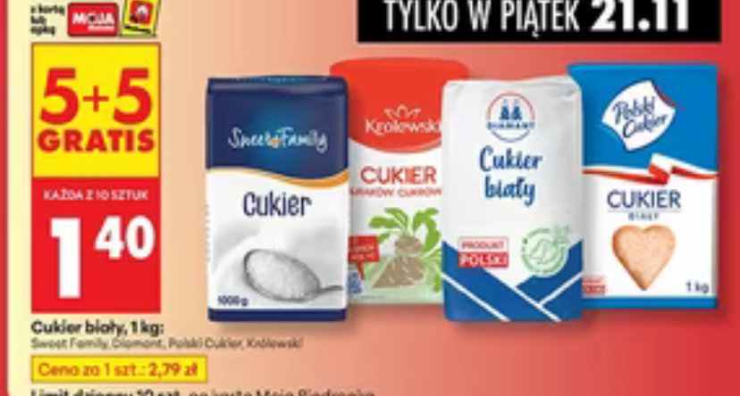 Cukier biały kg / opak. cena przy zakupie 10 opak.