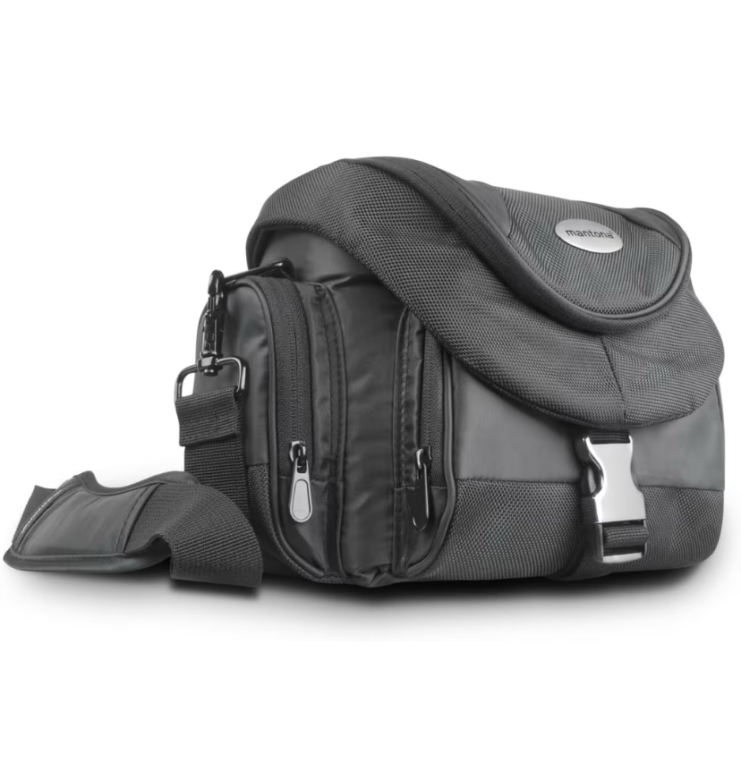 Mantona Neolit I – wodoodporna torba na lustrzankę z metalowymi klamrami i przegródkami na akcesoria