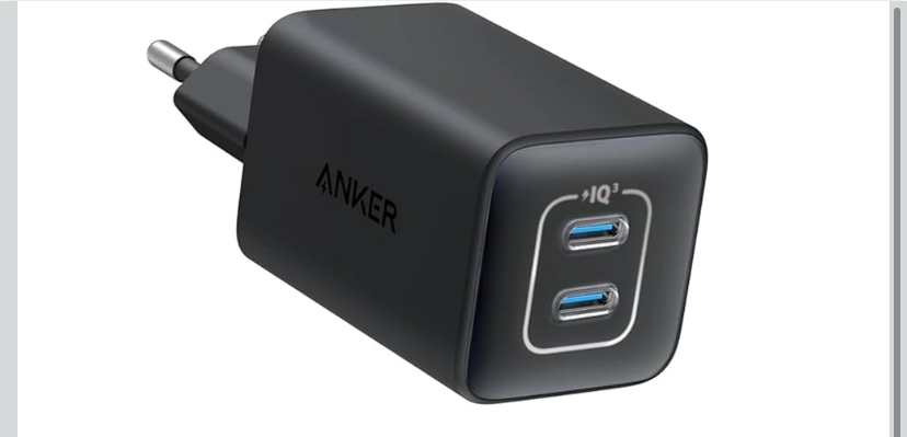 Ładowarka Anker USB C 47 W, ładowarka 523 (Nano 3), kompaktowa 2-portowa szybka ładowarka GaN