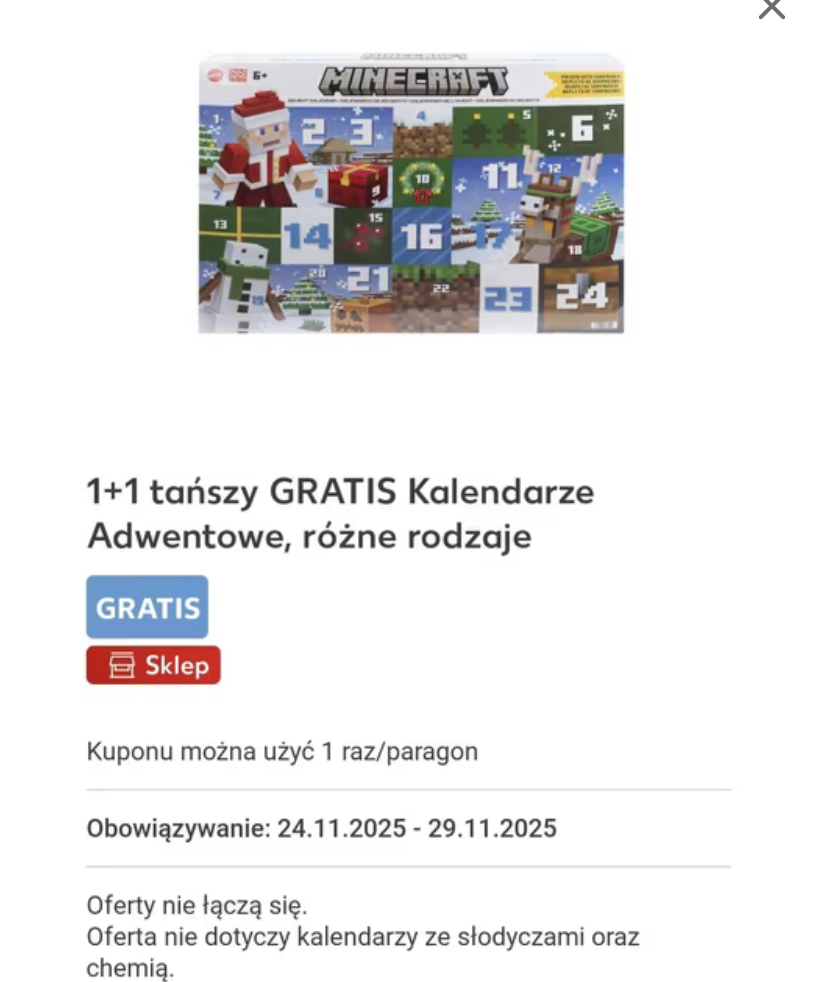 Kalendarze adwentowe Lego 1+1