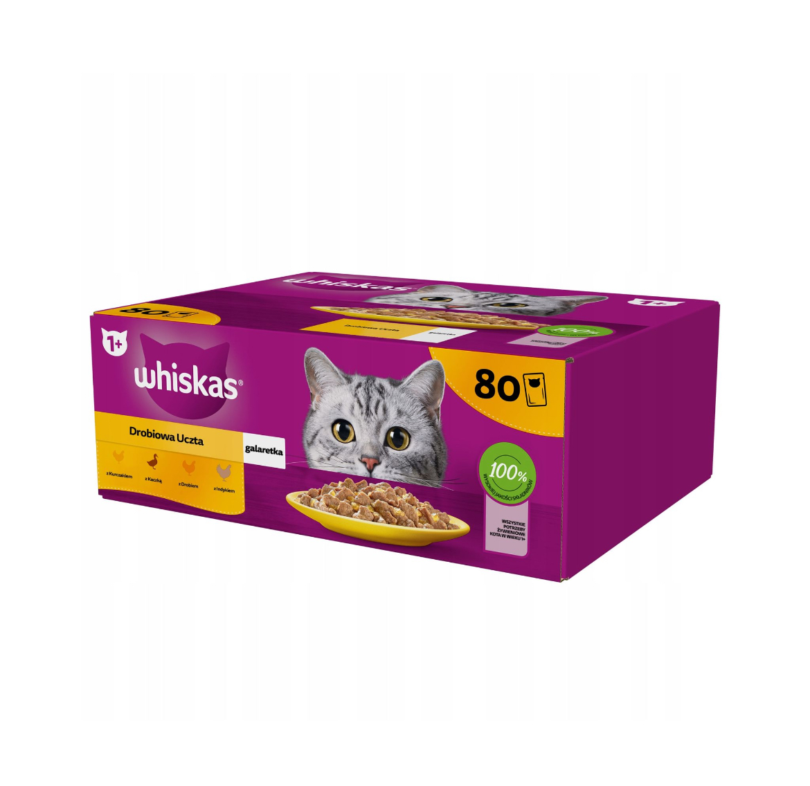 Whiskas Mokra karma dla kota mix smaków drobiowych 80x85g (6,8 kg)