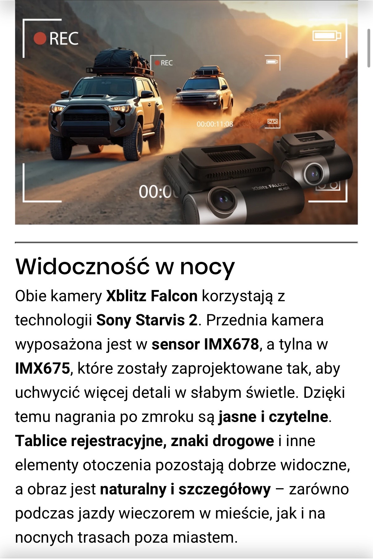 Xblitz Falcon wideorejestrator