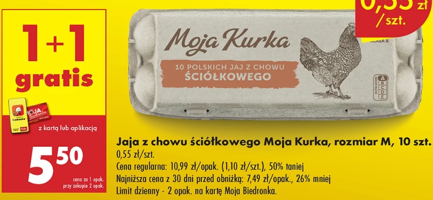 Jaja 10szt z chowu ściółkowego 1+1 gratis