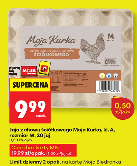 Jaja z chowu ściólkowego Moja Kurka kl. A, rozmiar M - 20 jaj