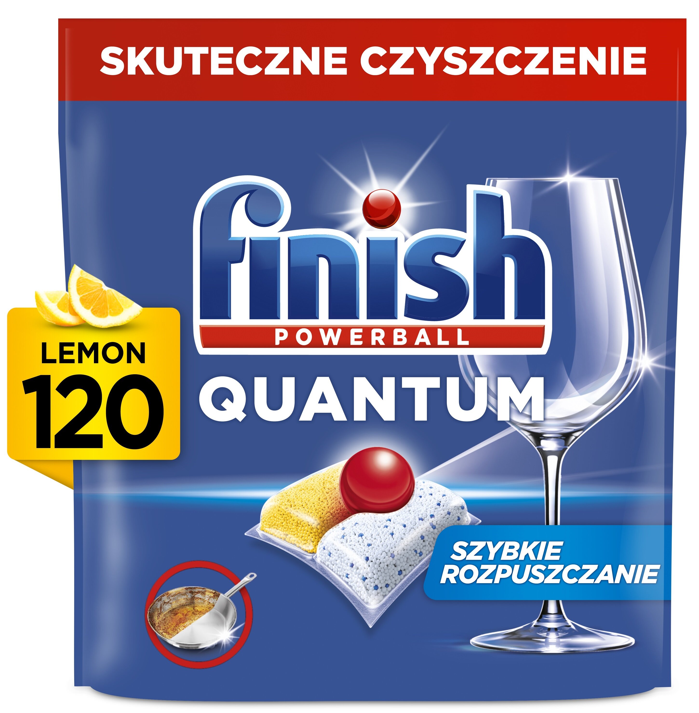 Kapsułki do zmywarki FINISH Powerball Quantum All in 1 Lemon - 120 szt.