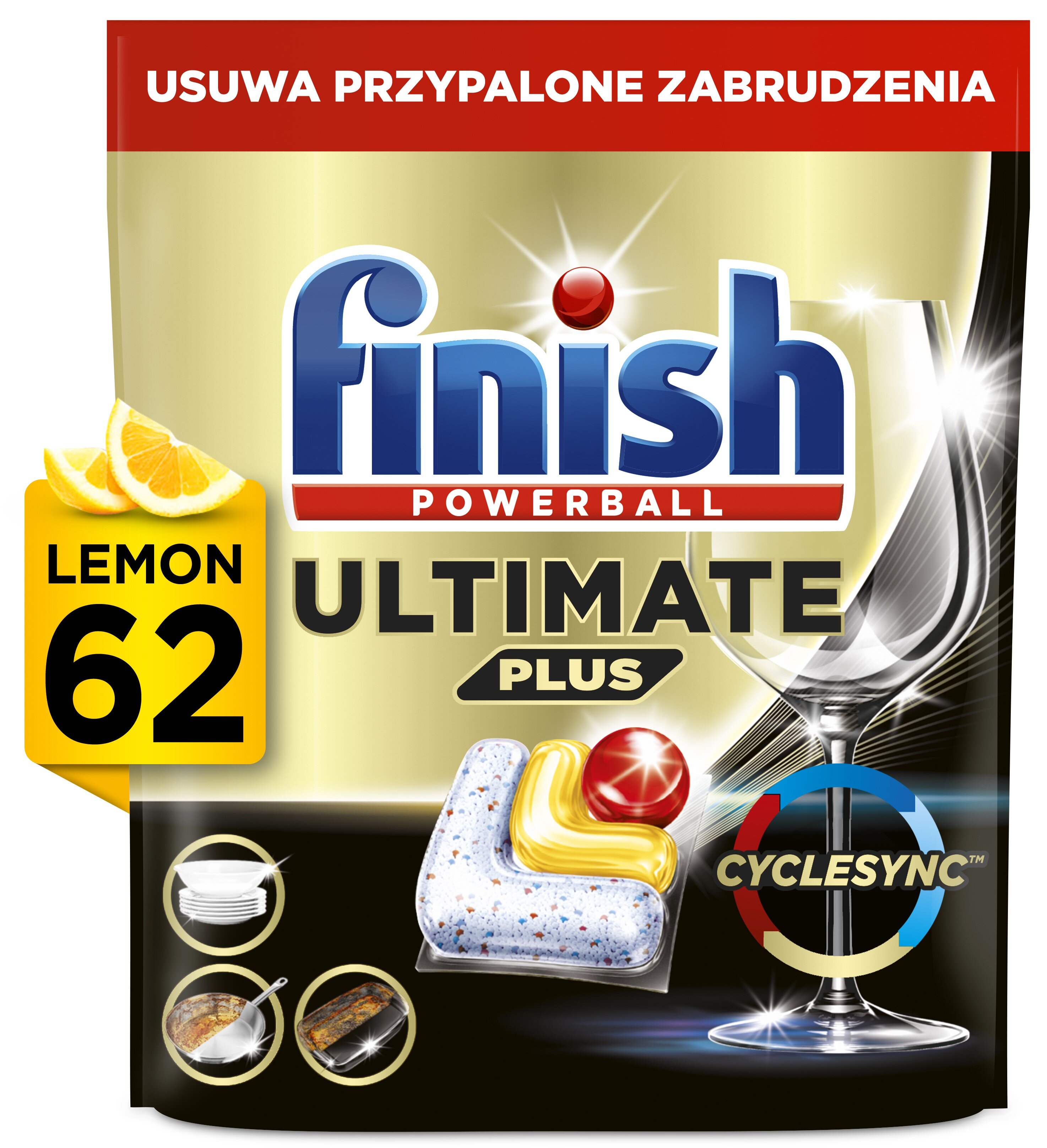 Kapsułki do zmywarek FINISH Powerball Ultimate Plus All in 1 Lemon - 62 szt.