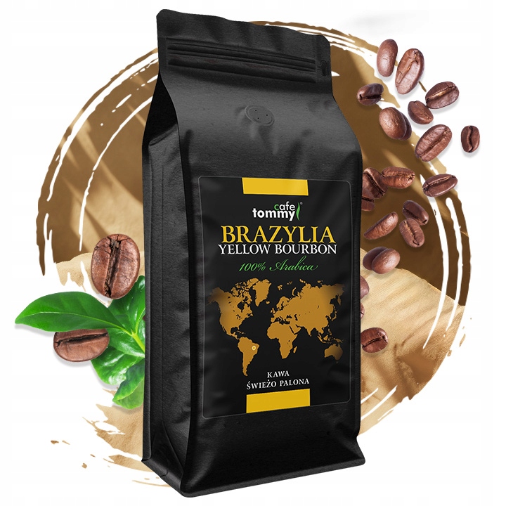 Kawa ziarnista 1kg BRAZYLIA YELLOW BOURBON 100% Arabica Świeżo palona