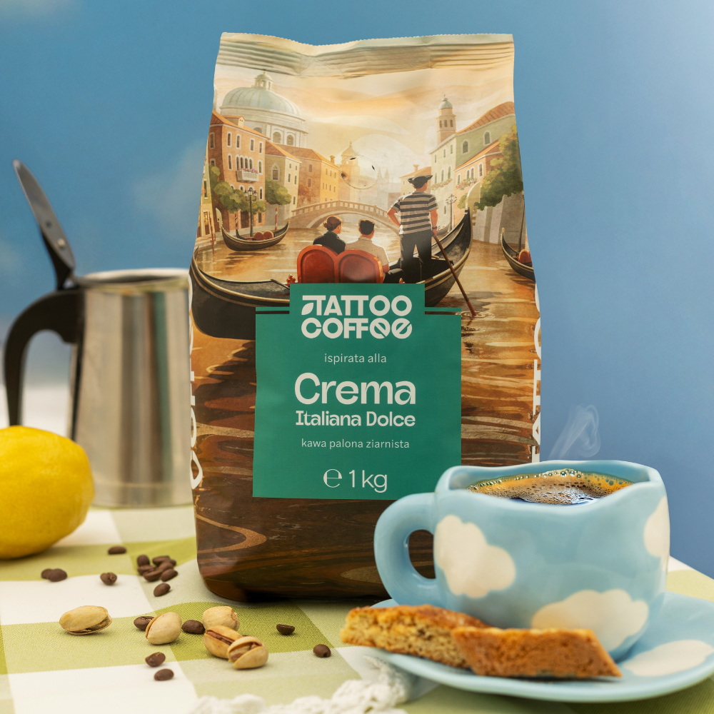Kawa ziarnista Tattoo Coffee 1kg Crema Italiana Dolce do ekspresu