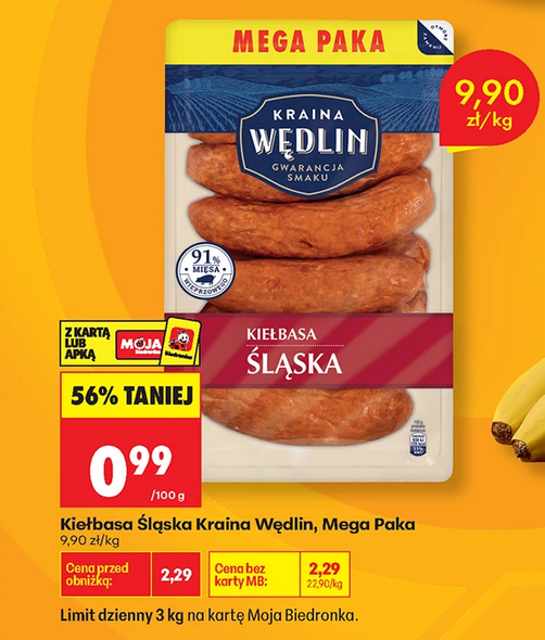 Kiełbasa Śląska Kraina Wędlin, MEGA PAKA 1 KG