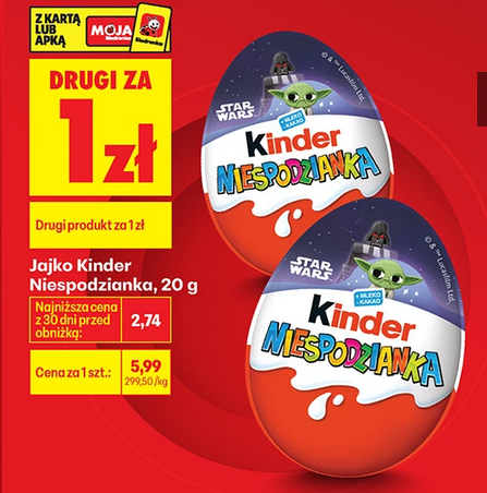 Jajko Kinder Niespodzianka (drugi za 1 PLN)