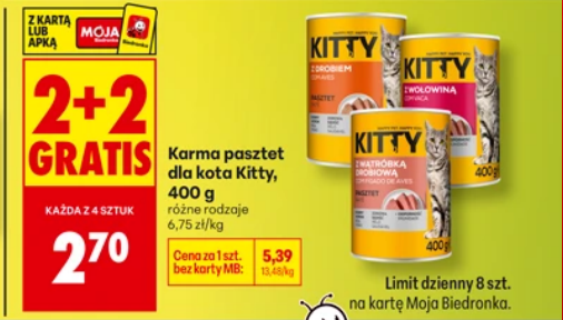 Karma pasztet dla kota Kitty, 400 g (2+2 GRATiS)