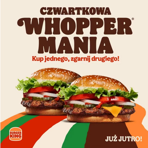 Whopper w BurgerKing (1+ 1 GRATIS)
