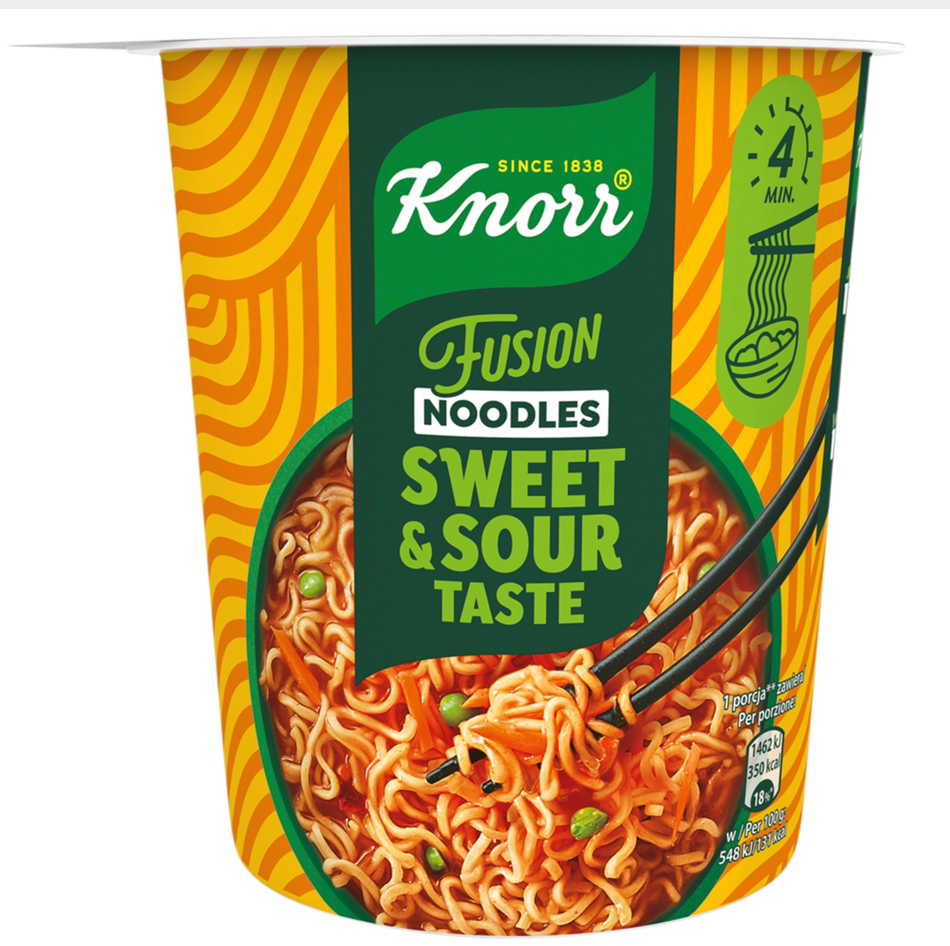 8 SZTUK - Knorr Fusion Kluski z mieszanką przyprawową o smaku słodko kwaśnym z sosem - od basmax-sprzedaz
