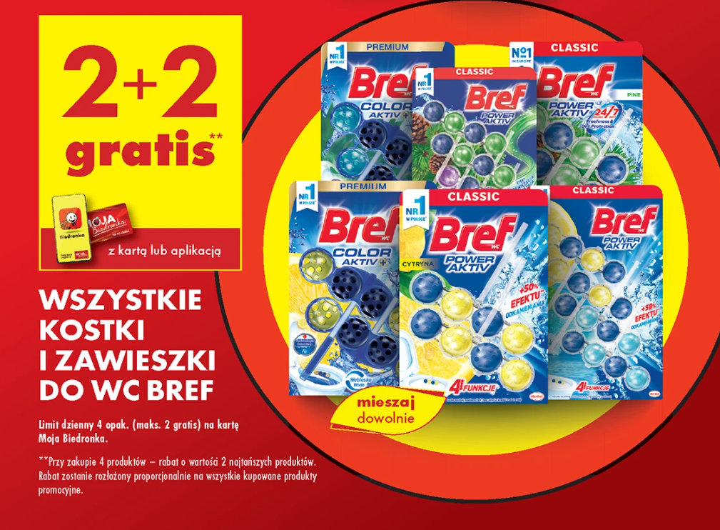 Wszystkie kostki i zawieszki do WC Bref 2+2 gratis