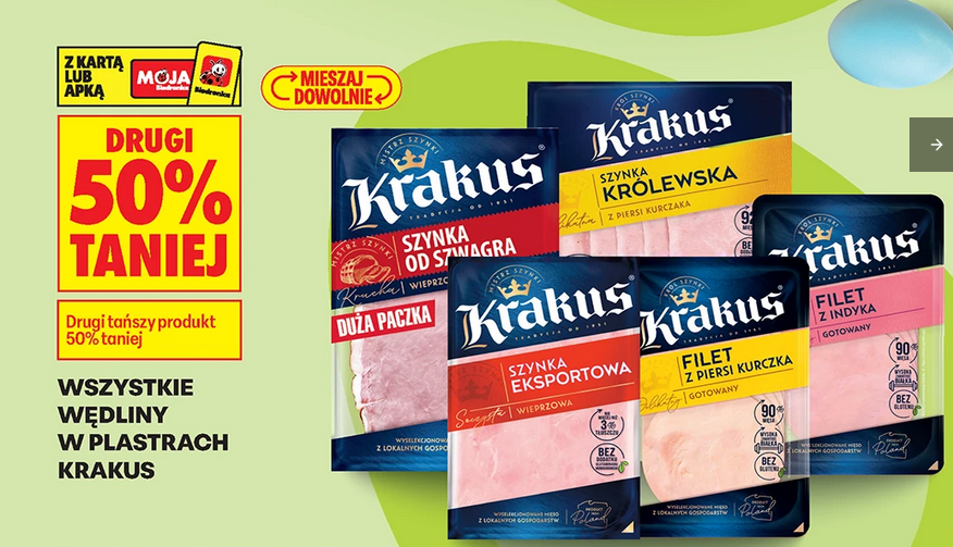 Wszystkie wędliny w plastrach Krakus