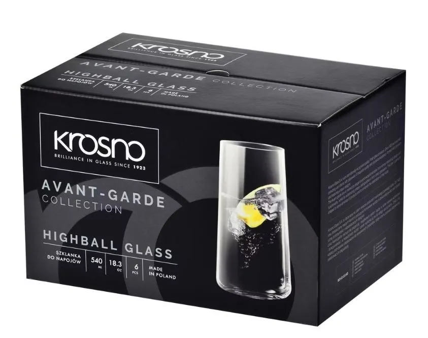 KROSNO Szklanki do napojów Avant-Garde 6x 540 ml