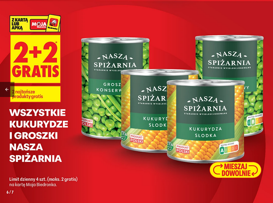 Wszystkie Kukurydze i Groszki Nasza Spiżarnia 2+2 GRATiS