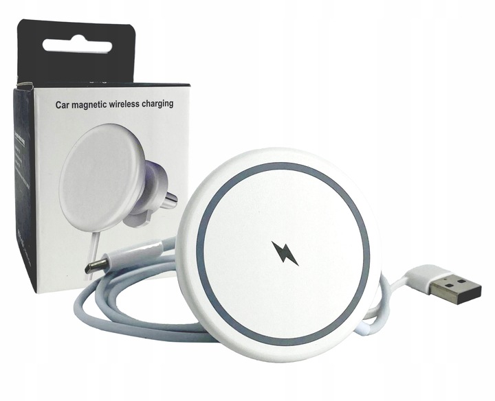 Ładowarka samochodowa magnetyczna MagSafe 15W iPhone SILNY MAGNES na kratkę