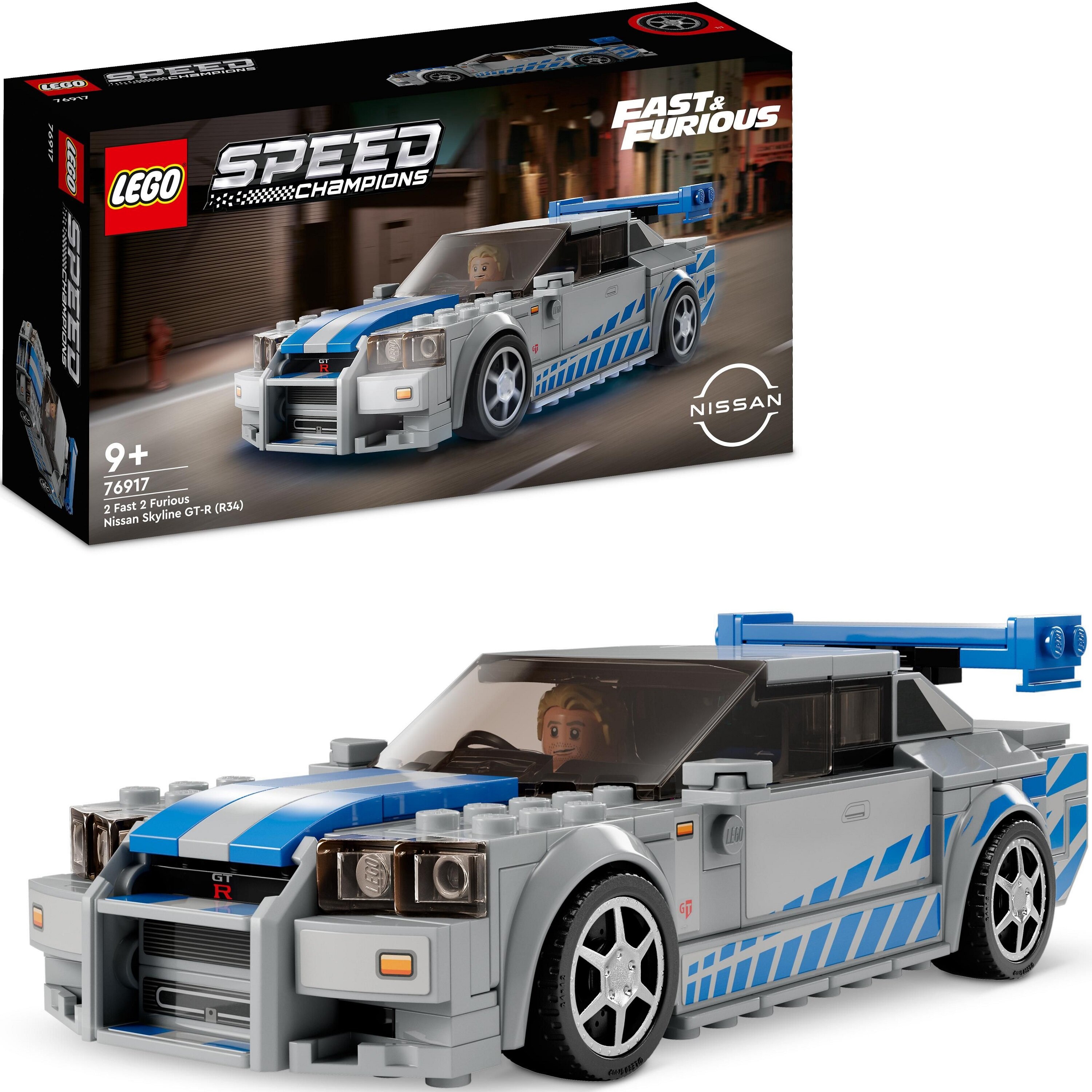 LEGO 76917 Speed Champions Nissan Skyline GT-R (R34) z filmu „Za szybcy za wściekli"