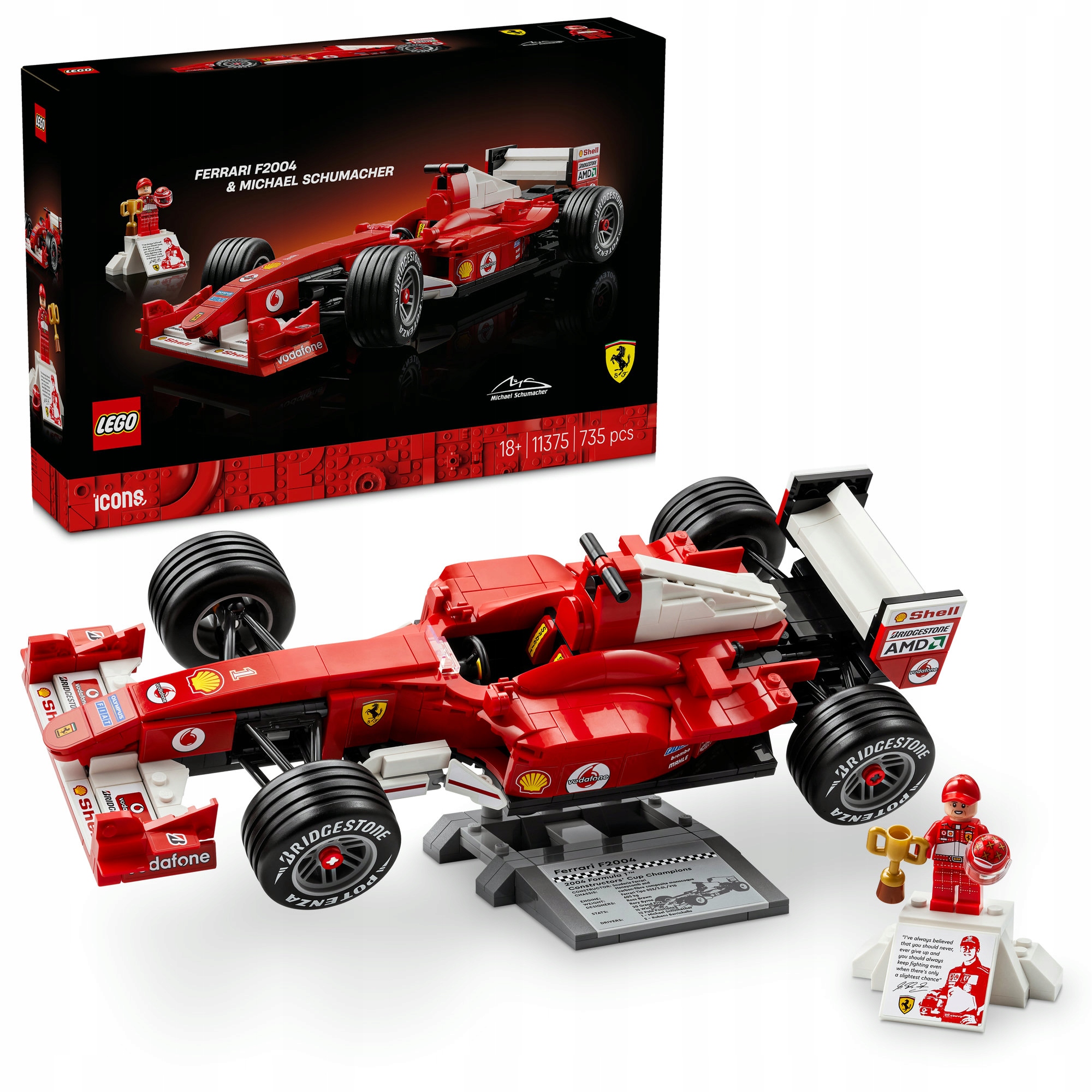 LEGO Icons 11375 Ferrari F2004 i Michael Schumacher.