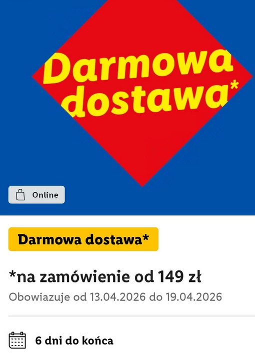 DARMOWA DOSTAWA - LIDL - MWZ 149 PLN