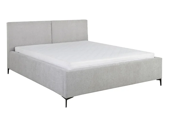 Łóżko tapicerowane Lipano 180x200 ze stelażem i pojemnikiem szare