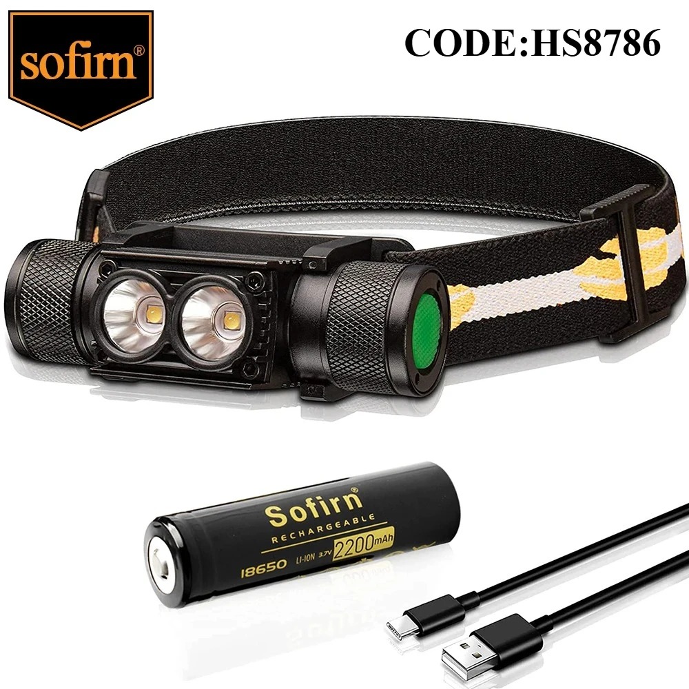 Latarka czołowa Sofirn H25L 1000lm - akumulator 2200mAh, 2*LH351D 5000K 90CRI, ładowanie USB-C, czołówka