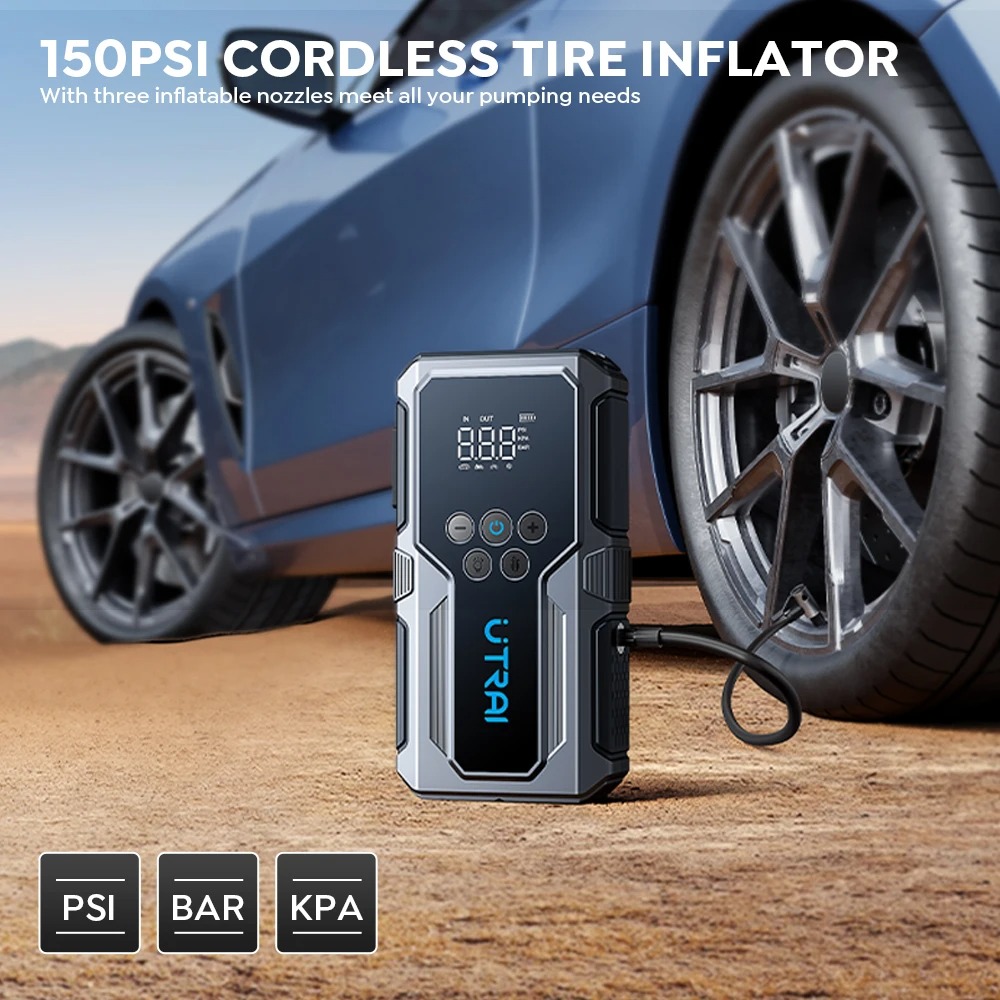 UTRAI JS-9 1500A 15000mAh 150PSI - powerbank rozruchowy z kompresorem (dostawa z Polski)
