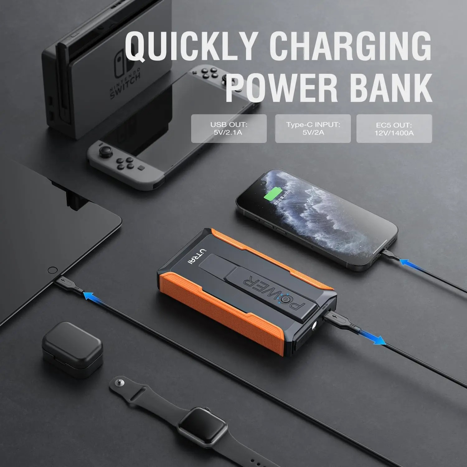 Powerbank rozruchowy UTRAI T1 1400A 13200mAh (szybka dostawa z Polski)