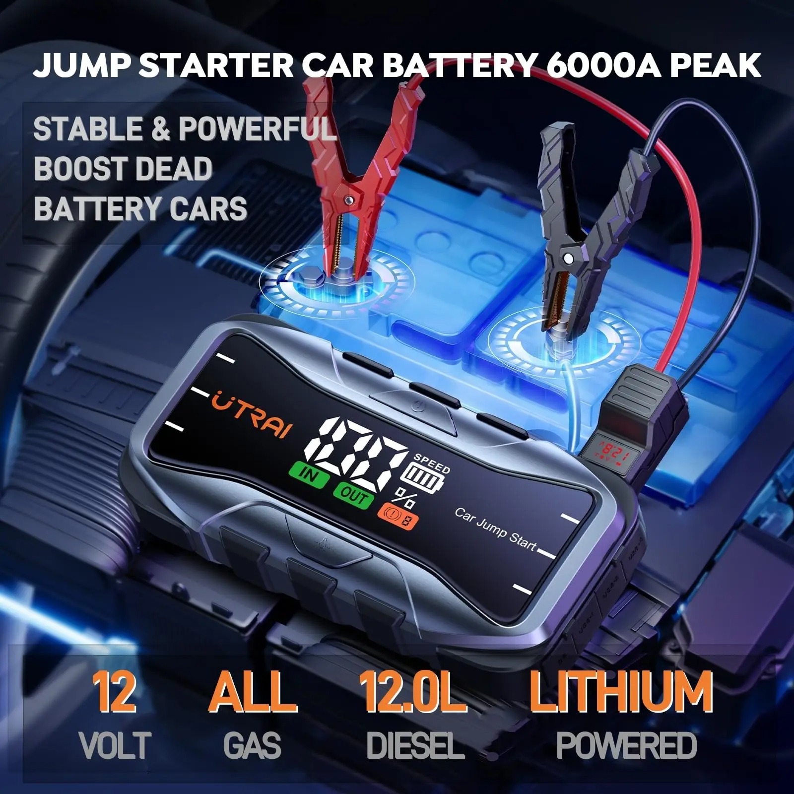 UTRAI JS-10 6000A 27000mAh (PD65W 20V/3,25A) - urządzenie rozruchowe / jumpstarter (wysyłka z Polski)