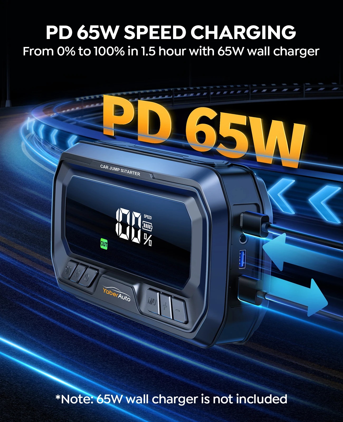 Yaber YA90 26800mAh 6000A 160PSI PD65W - urządzenie rozruchowe z kompresorem (powerbank / booster / jump starter)