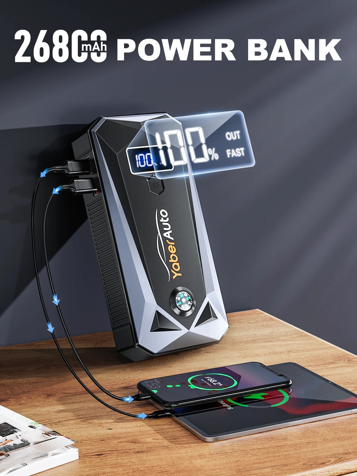 Powerbank rozruchowy YABER YA40 4000A 26800mAh (wysyłka z Francji)