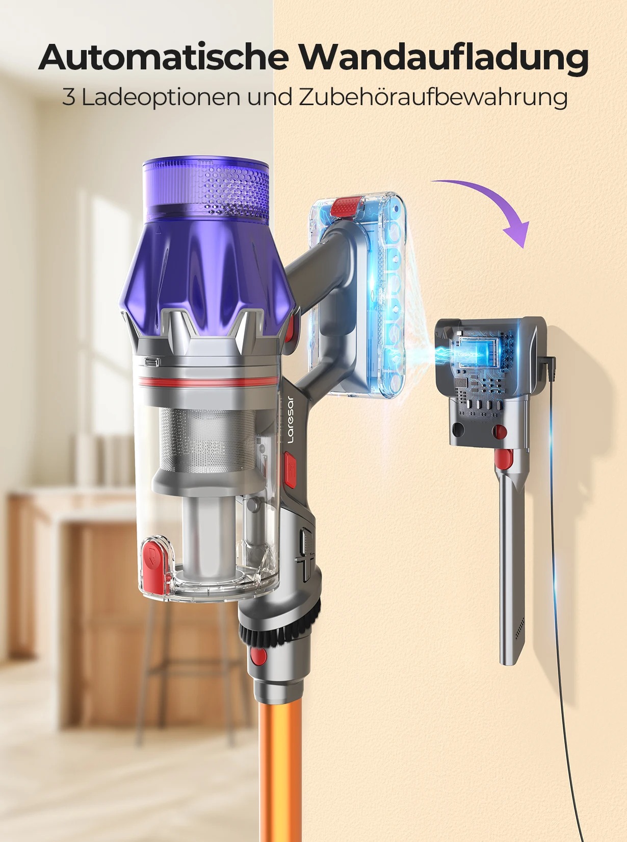 Odkurzacz pionowy Laresar V7 za $73.99 (możliwe ~77zł z PayPo)