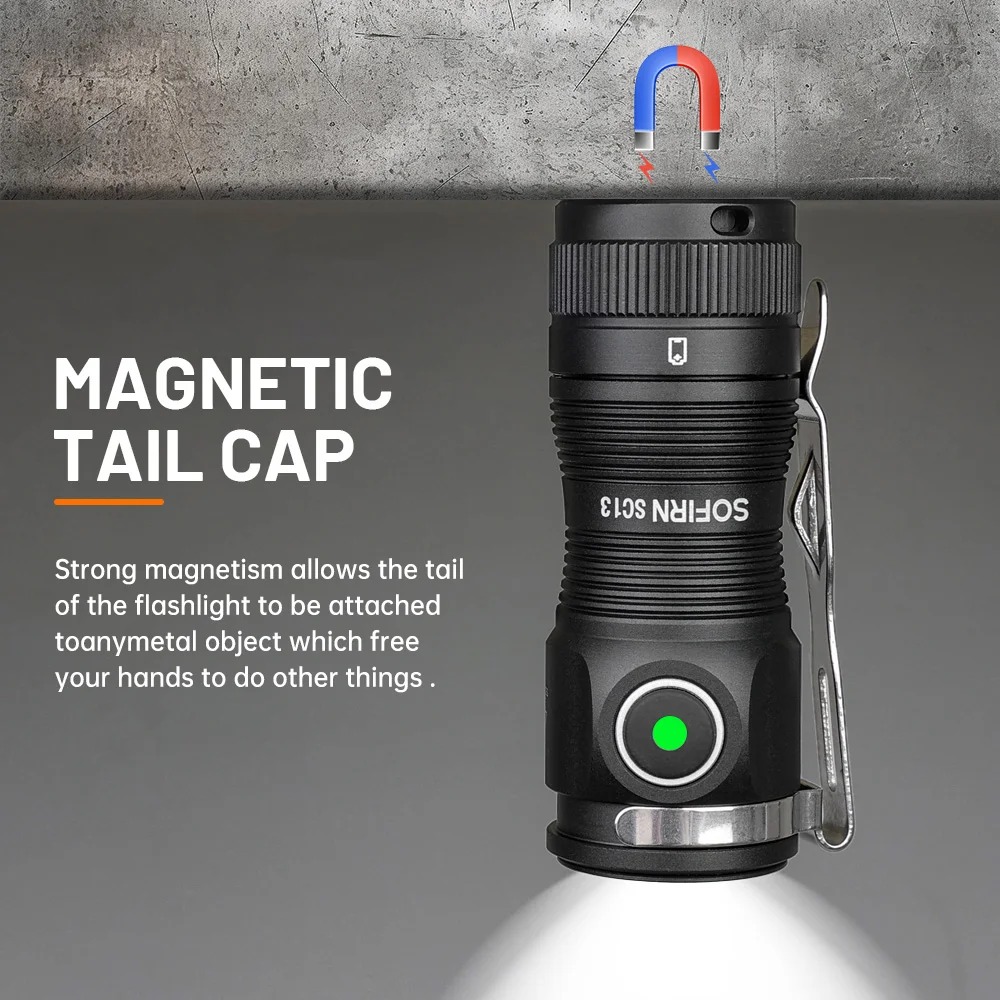 Mini latarka Sofirn SC13 519A Nichia (możliwe ~34zł z monetami) - zasięg 217m, ogniwo 1100mAh, waga ~60g z baterią, dostawa z Polski - $11.48