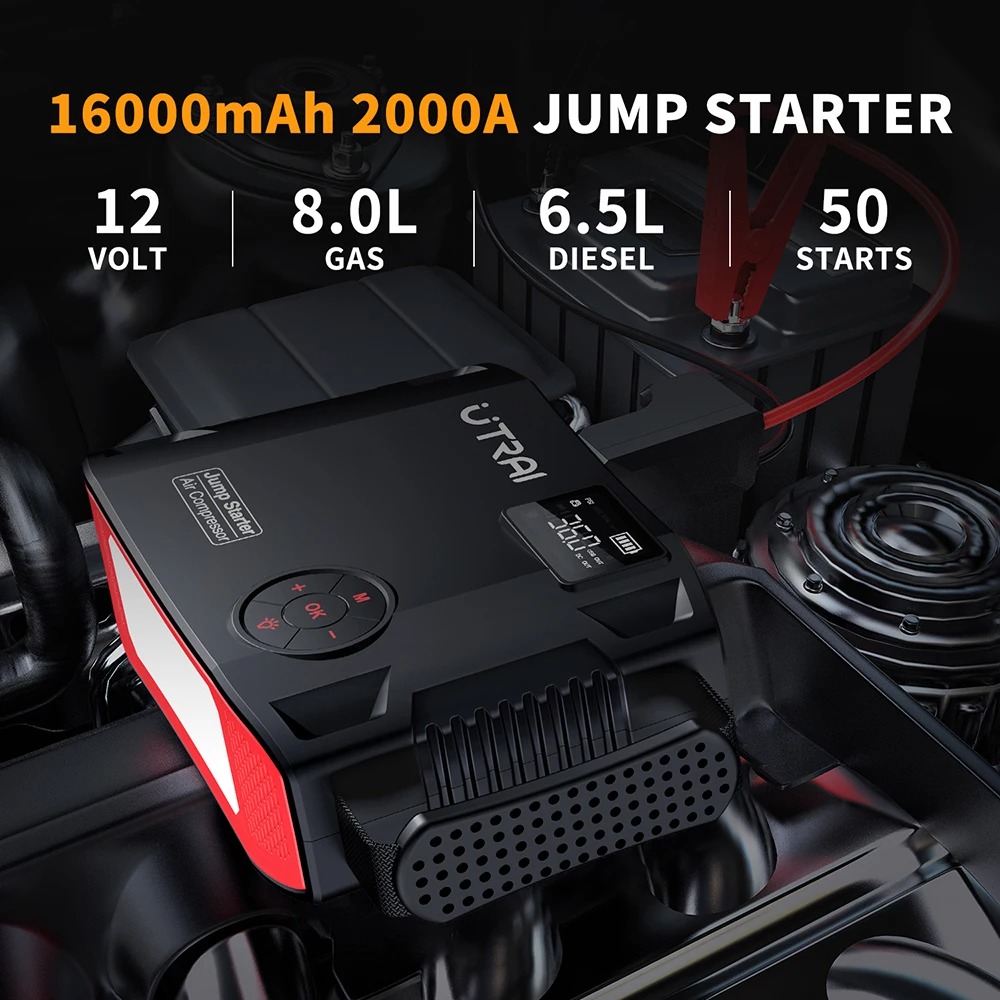 Jump starter UTRAI JSTAR 5 16000mAh 2000A 150PSI (wysyłka z Polski) - urządzenie rozruchowe booster + kompresor