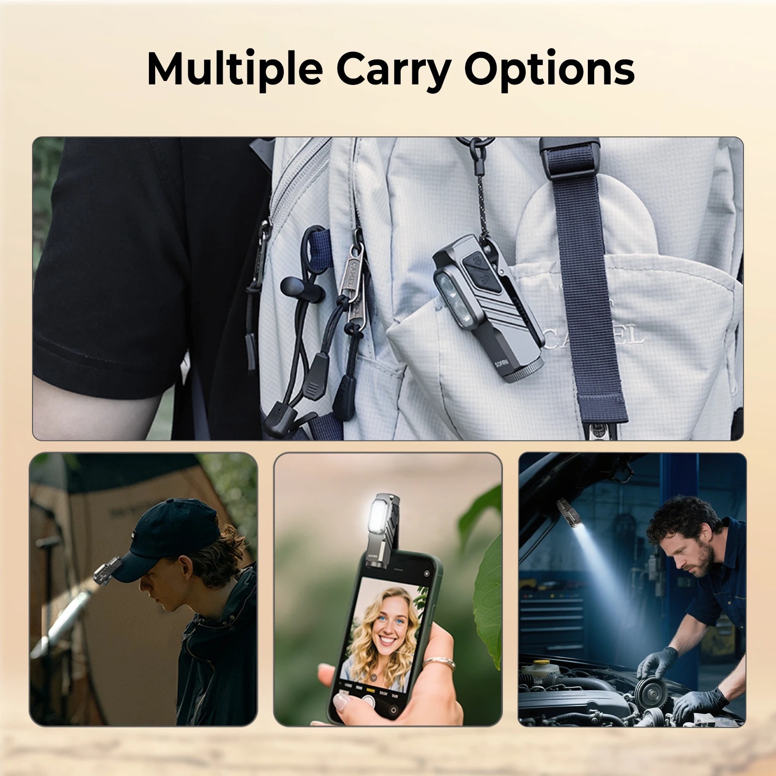 Latarka na klips Sofirn ST10 1000lm - białe i czerwone światło, wymienny akumulator (możliwa praca na AA), podwójny magnes - $23.18