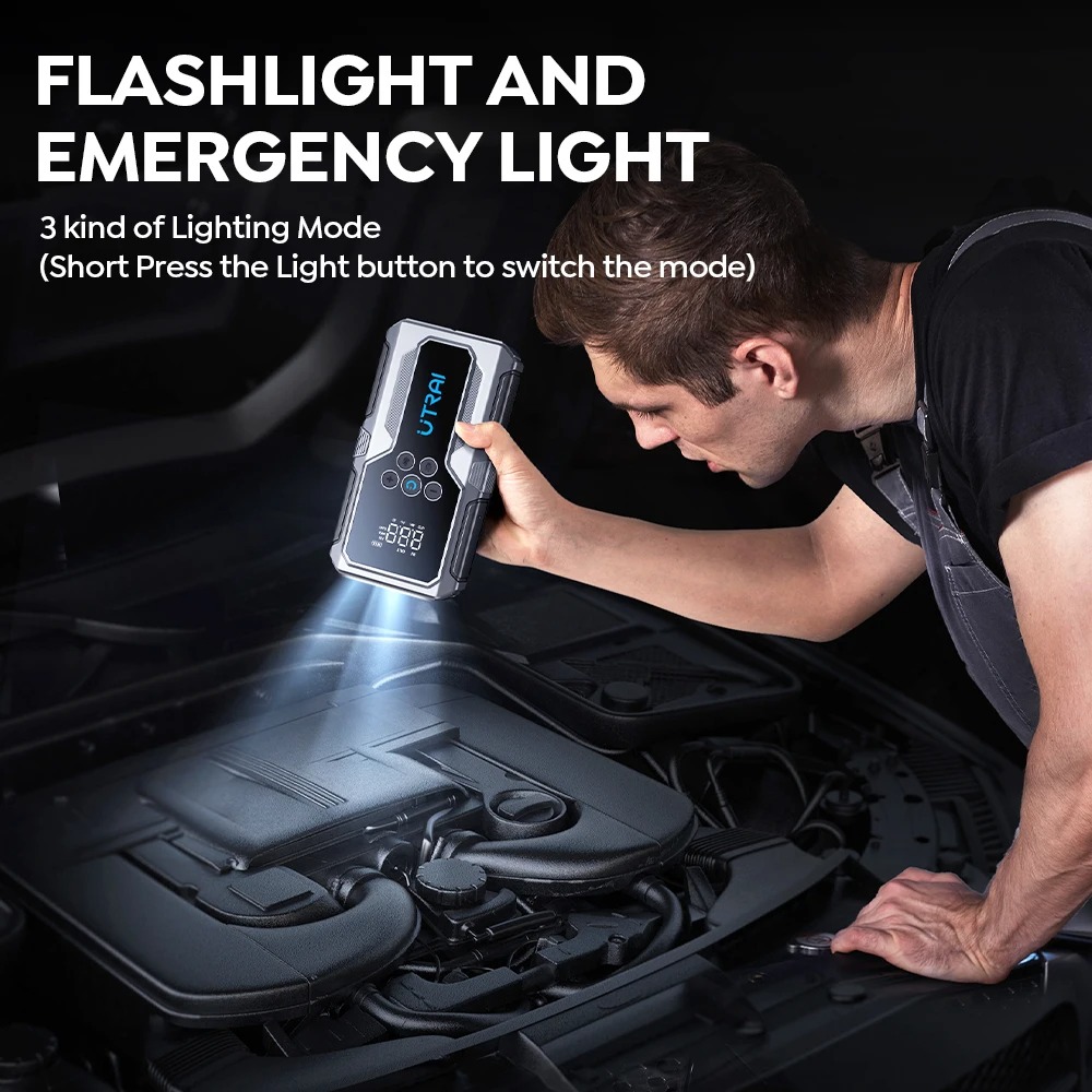 UTRAI JS-9 1500A 15000mAh 150PSI - powerbank rozruchowy z kompresorem (dostawa z Polski)