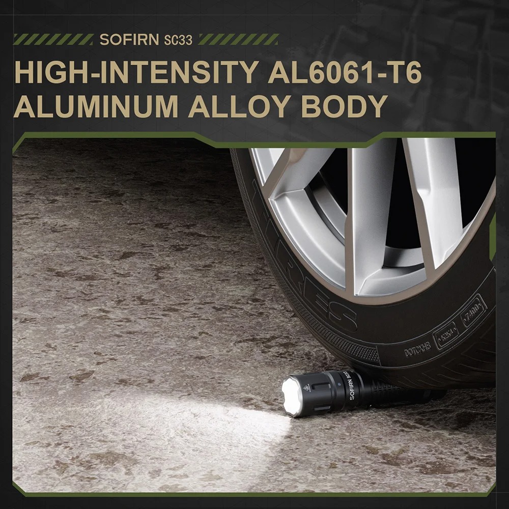Latarka taktyczna Sofirn SC33 5200lm 327m z akumulatorem 5000mAh (dostawa z Polski)