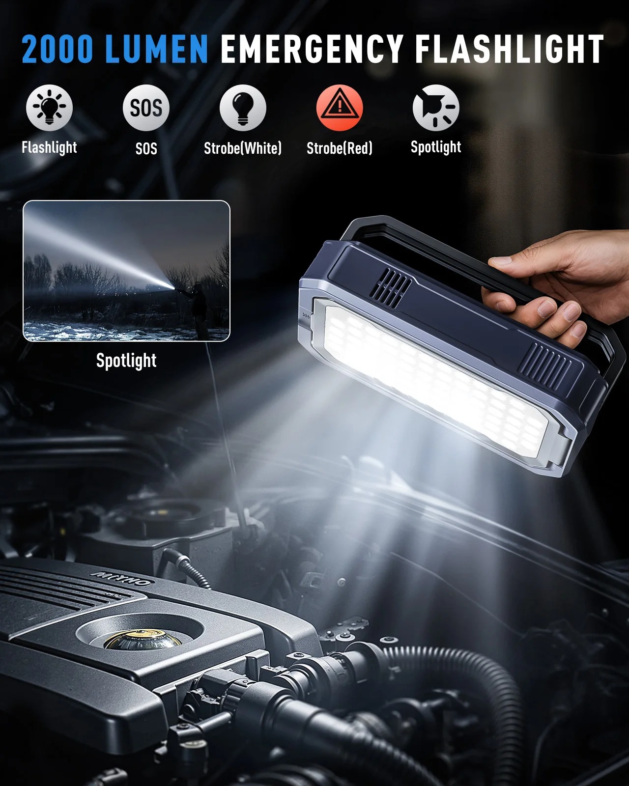 UTRAI JS-30 16000mAh 7000A 150PSI (wysyłka z Polski) - urządzenie rozruchowe (booster, powerbank) + kompresor + skaner OBD -- $67.70