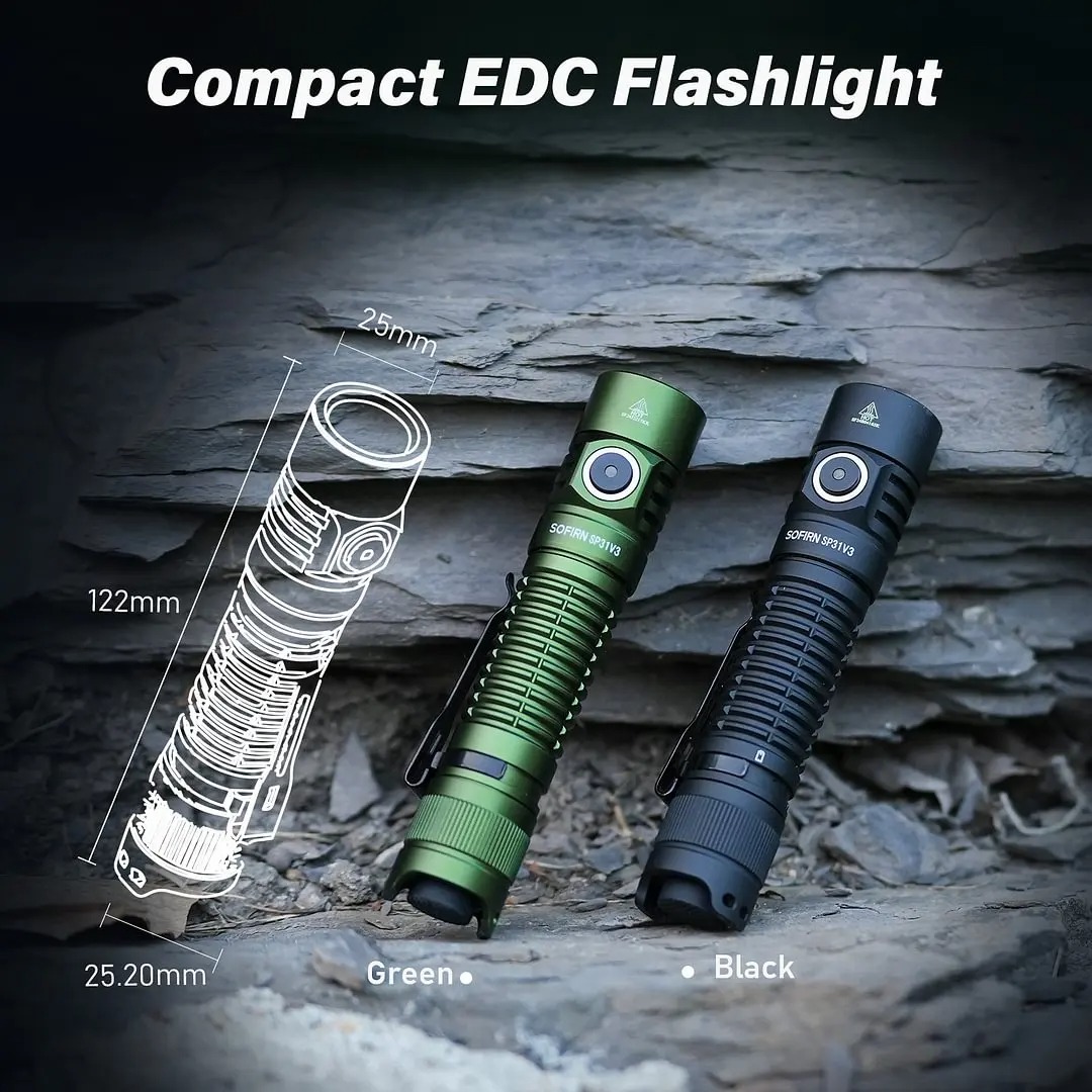 Latarka taktyczna Sofirn SP31 V3.0 - SST40 2000lm / 519A 1200lm, akumulator 3000mAh, USB-C -- $22.11 (możliwe ~62zł)
