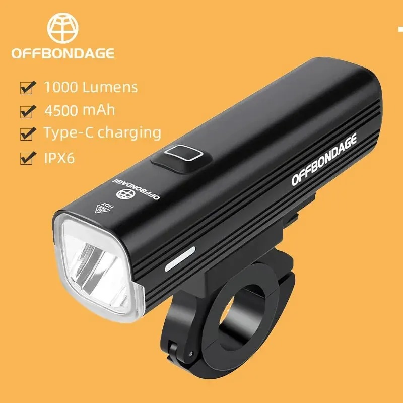 Lampka rowerowa LED OFFBONDAGE 1000lm, 4500mAh, USB-C (możliwe ~29zł w monetach)
