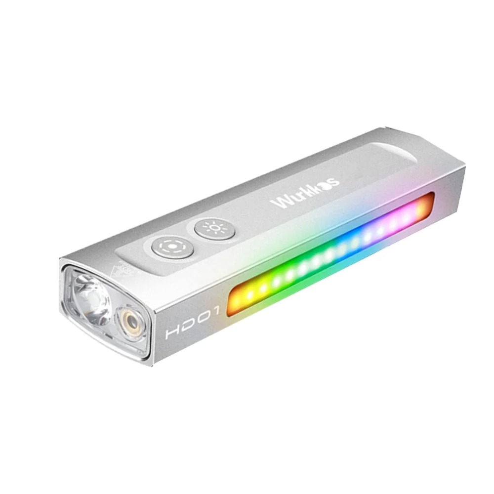 Latarka EDC Wurkkos HD01 (wysyłka z Polski) - moc 1200lm (180lm flood + RGB), laser, magnes, USB-C