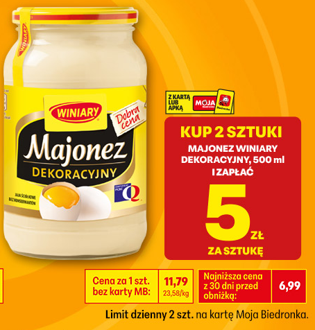 Majonez Dekoracyjny Winiary, 500 ML (przy zakupie 2 szt.)