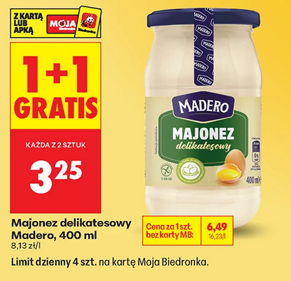 Majonez delikatesowy Madero 400 ML (1+1 GRATiS)