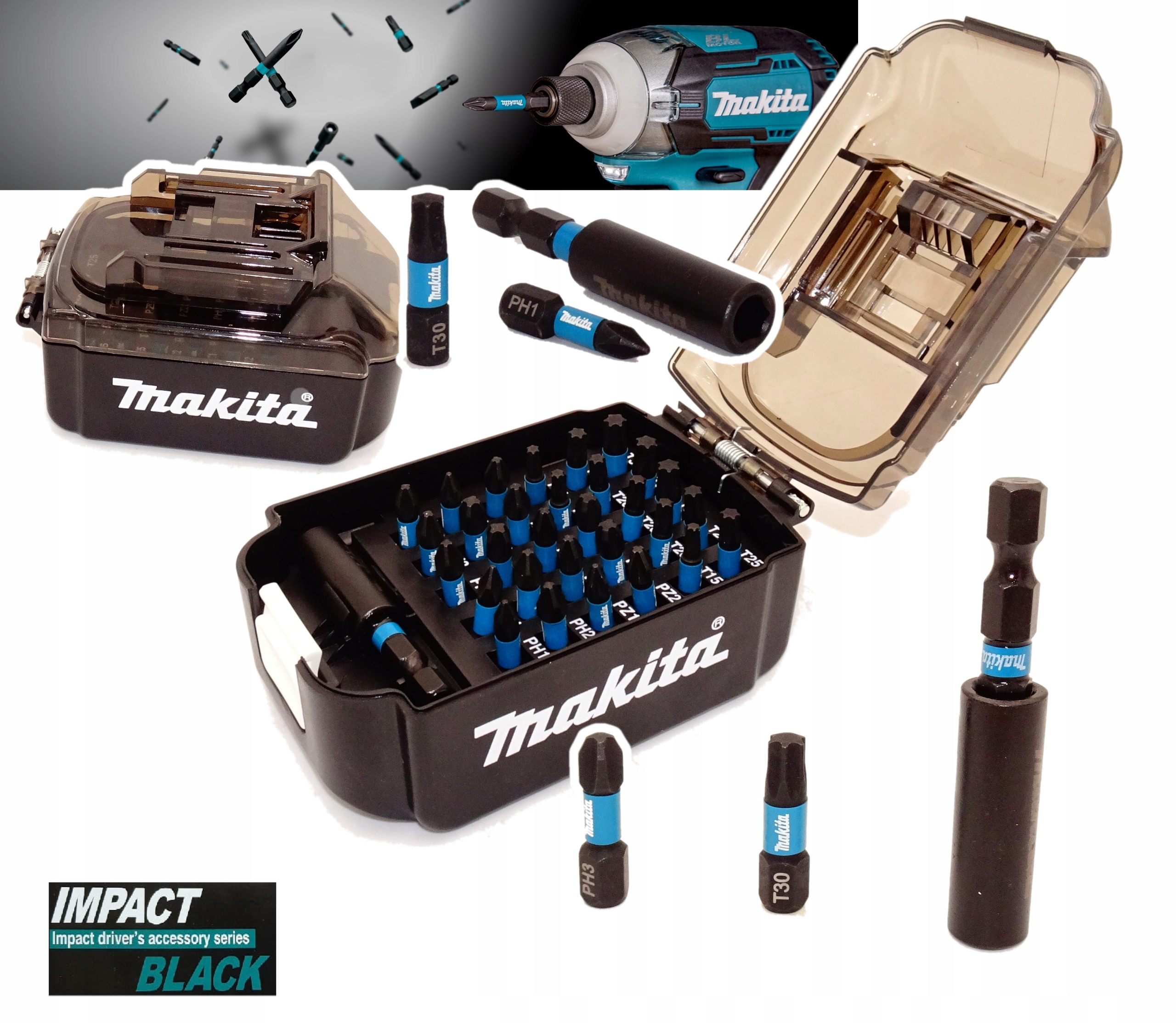Makita E-03084 Zestaw Wkrętarków Bitów Udarowych 31szt Impact kształt AKU