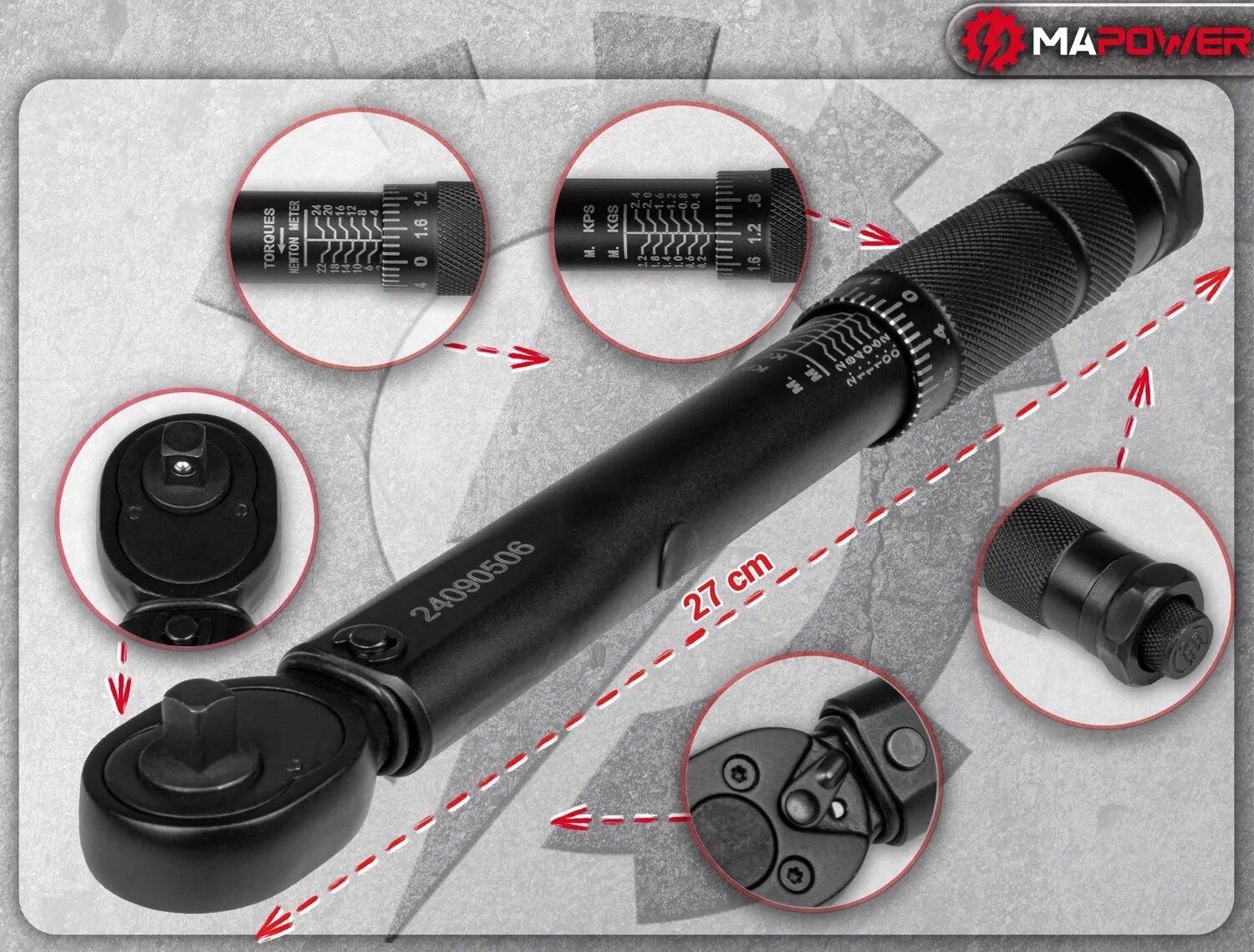 Klucz dynamometryczny MAPOWER MPTW02