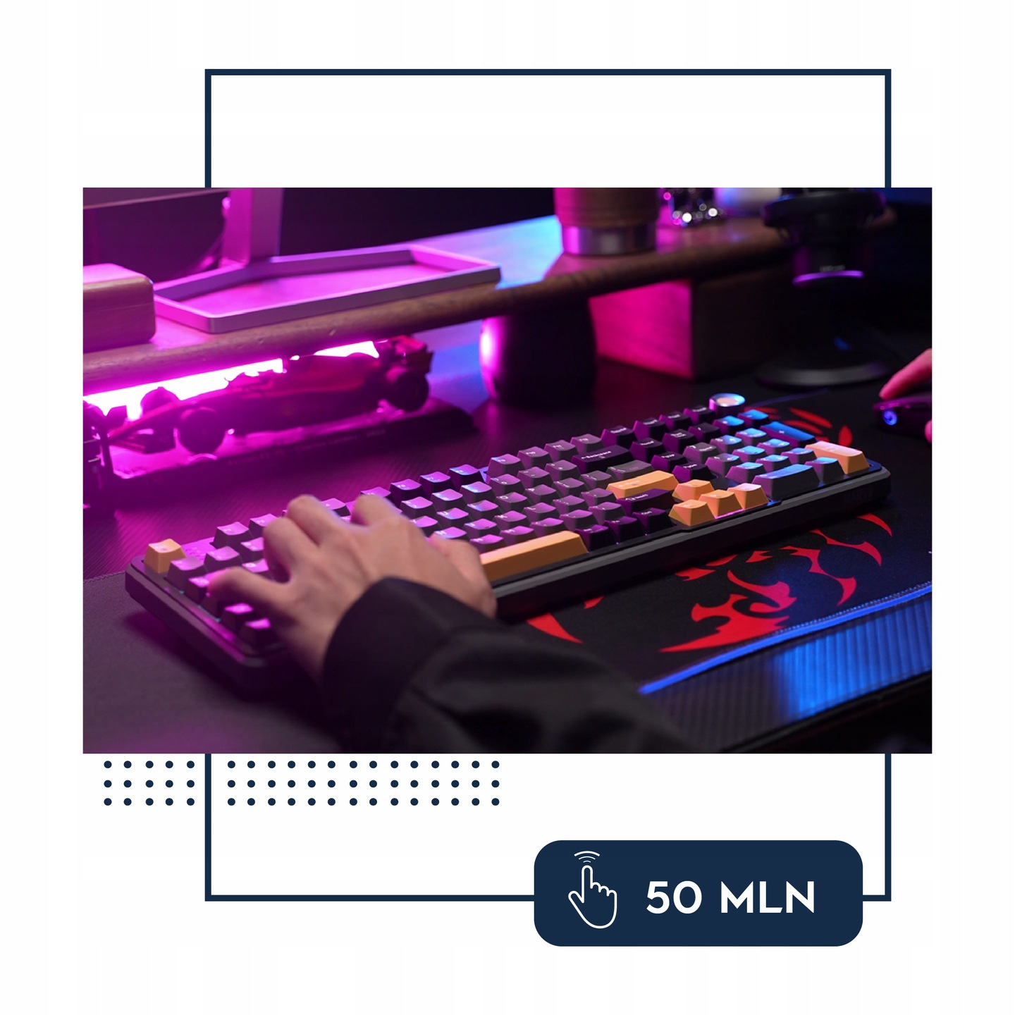 Marvo Titan 98 - Klawiatura mechaniczna bezprzewodowa 98 klawiszy  Czarno-Szara RGB (BT/USB)