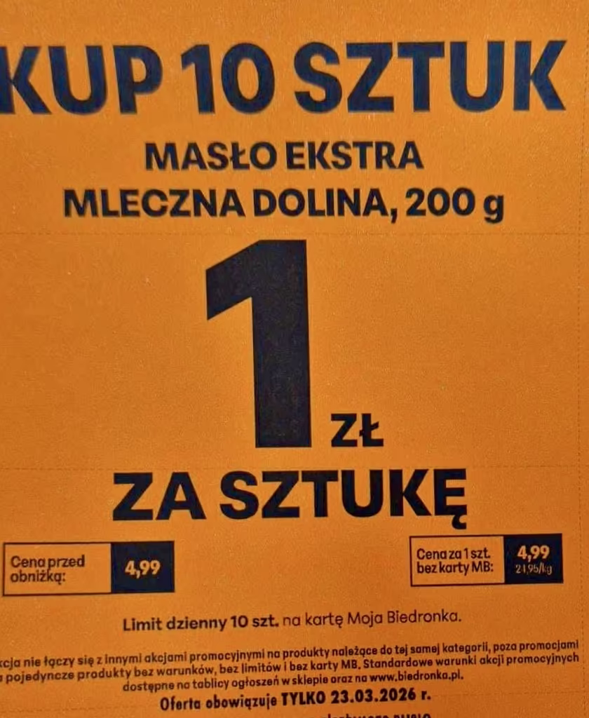 Masło EKSTRA Mleczna Dolina (10 sztuk), 200g