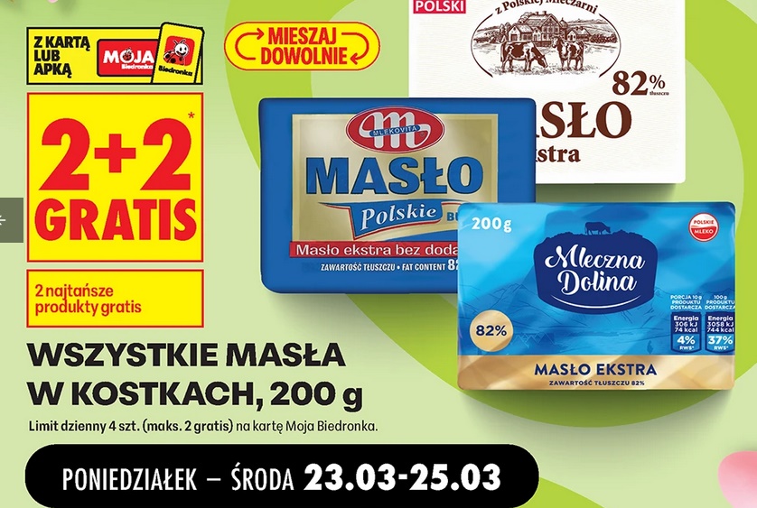 Wszystkie masła w kostkach, 200 G (2+2 GRATiS)